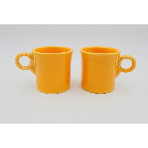 Fiesta Fiestaware Vintage Yellow Tom And Jerry Coffee Mug Ring Handle - Picture 2 of 10